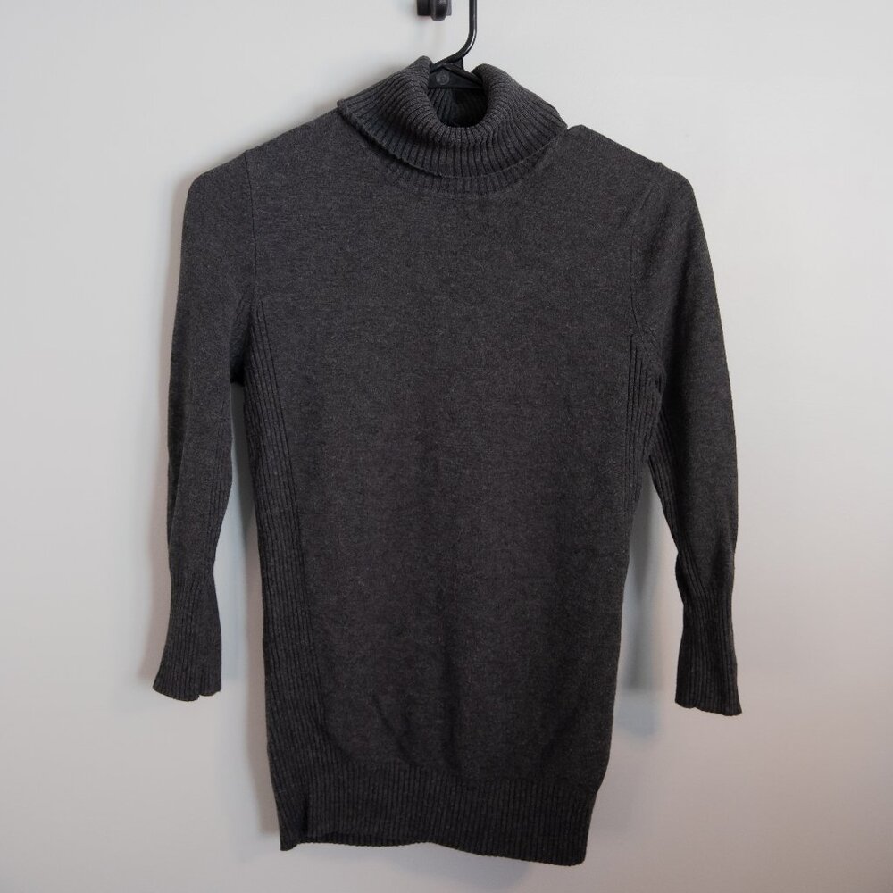 Charcoal Gray Turtleneck Sweater Dress – Women's